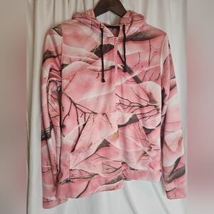 Huntworth Hoodie Pink Womens Size L Camo Oaktree